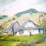 Chalupa pod Luckým vrchem - malba Jan Šplíchal, asi 1940