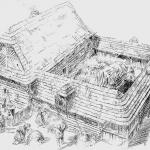 Hospodářská činnost ve dvorci v 18. století / grafická rekonstrukce /